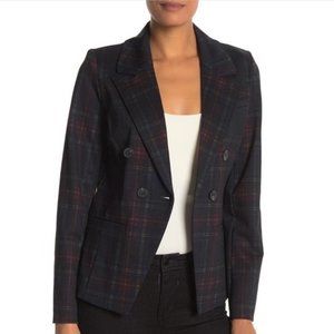 Bagatelle | Double Breasted Stretch Knit Plaid Blazer | Sz Medium